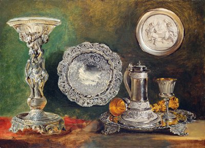 Naturaleza muerta de plata, c.1833 de George Lance